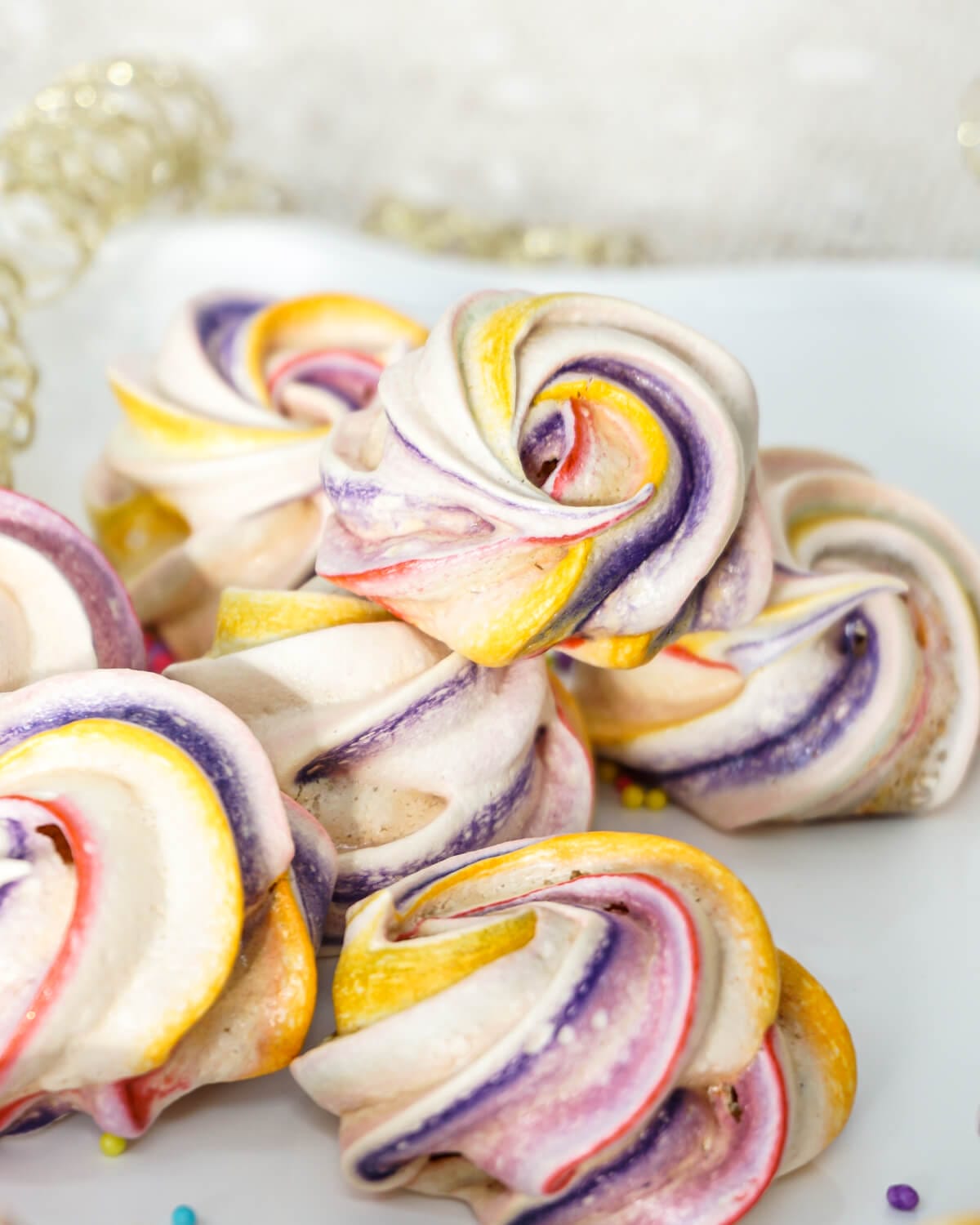 Sweet Little Rainbow Meringue Cookies