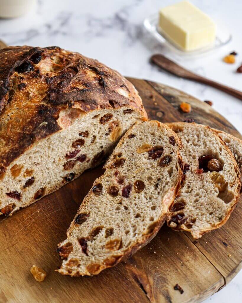 No Knead Raisin Bread - Baking For Friends