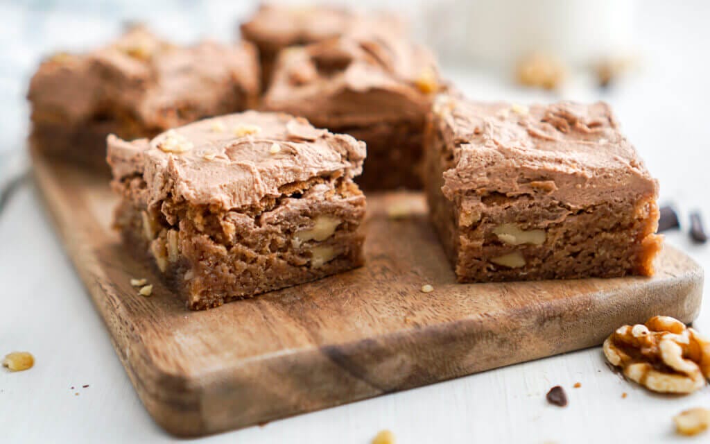 Fudgy Milk Chocolate Brownies with Icing 