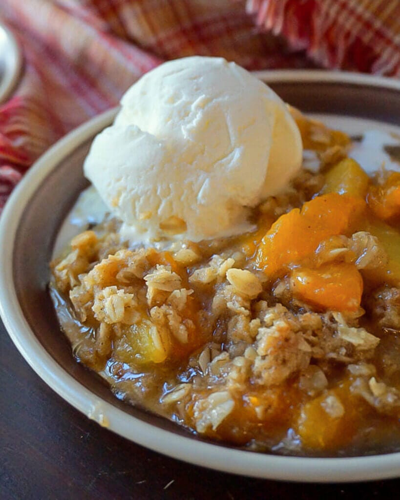Peach and Apricot Crumble 