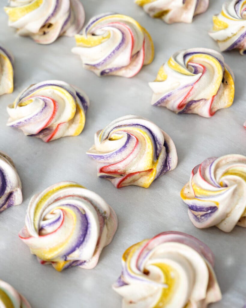 Sweet Little Rainbow Meringue Cookies